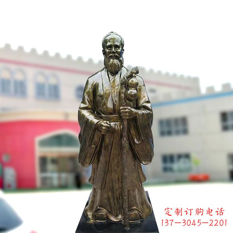 张掖孙思邈仿铜玻璃钢雕塑-医院著名医学人物雕像
