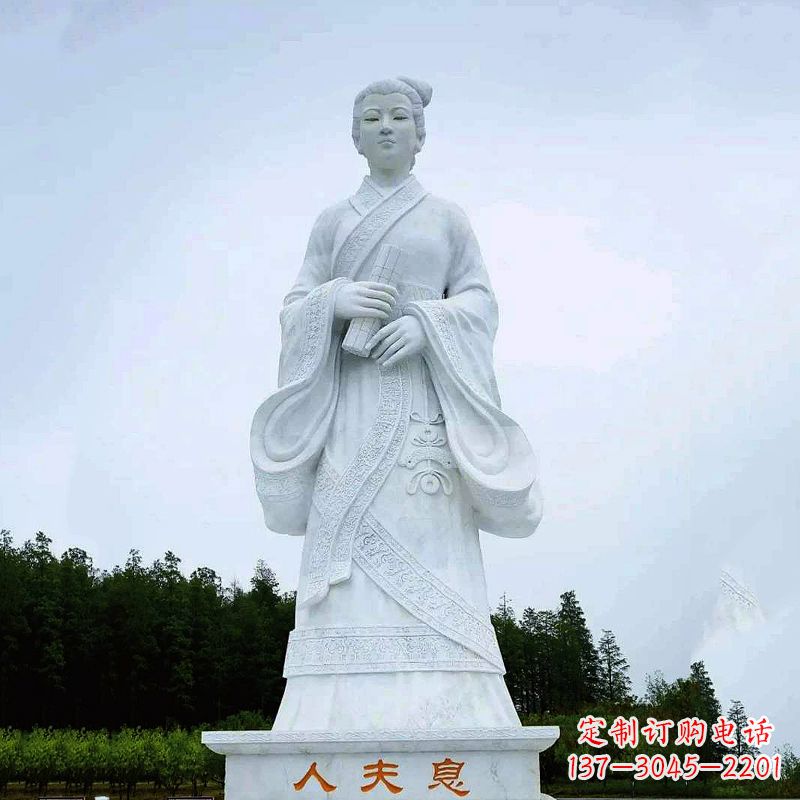 张掖桃花夫人息妫汉白玉雕塑-景区园林历史名人古代著名美女雕像