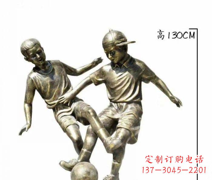 张掖踢足球人物铜雕 (2)