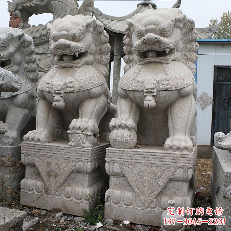 张掖天安门狮子石雕塑