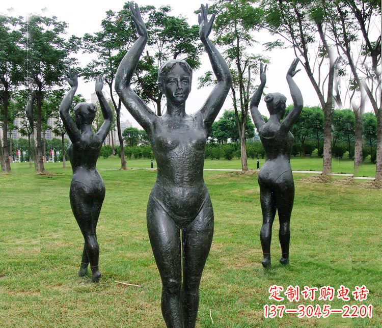 张掖跳芭蕾舞的女孩铜雕