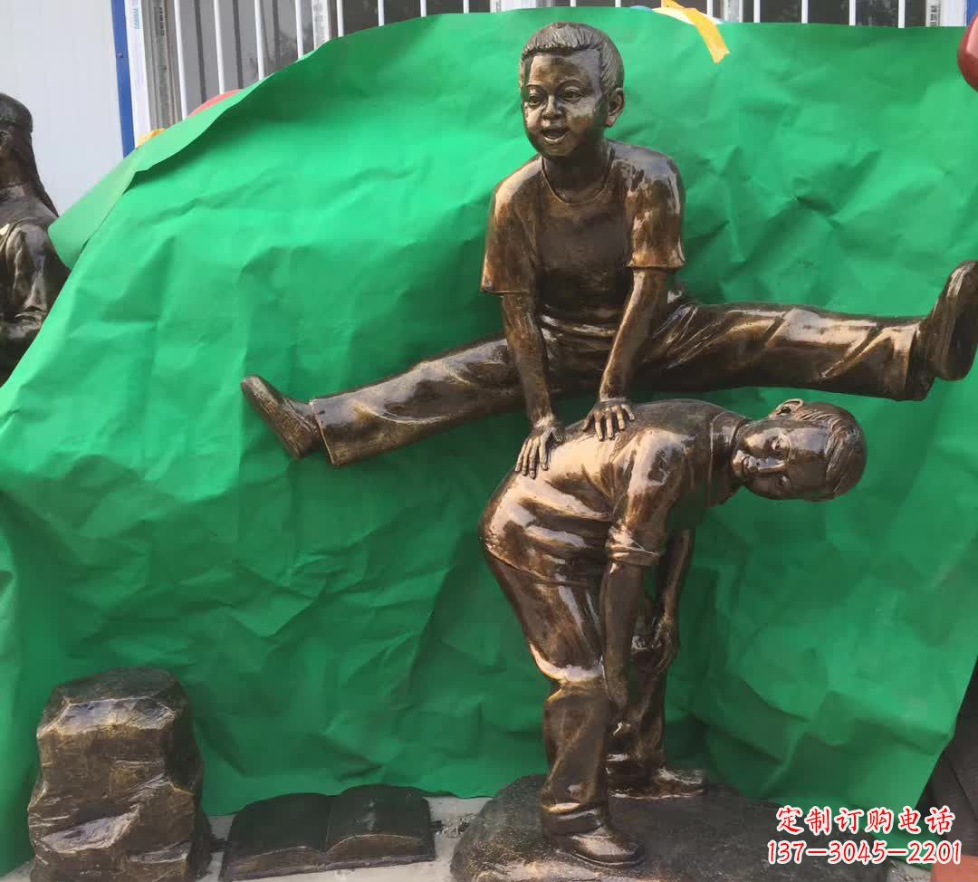 张掖跳马儿童铜雕