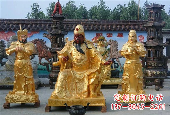 张掖贴金关公铜雕