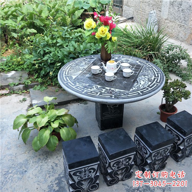 张掖庭院天然石桌凳