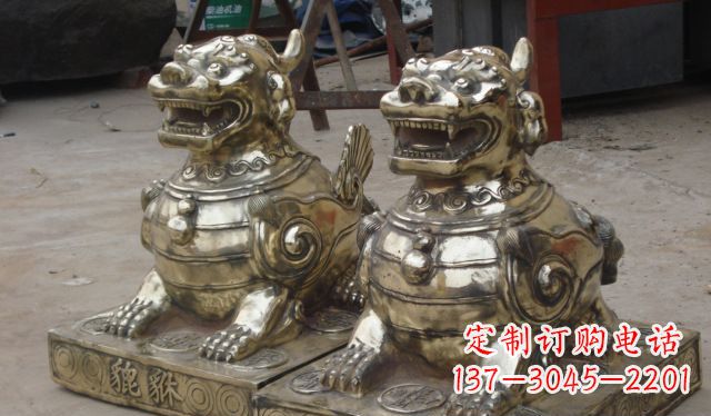 张掖庭院招财貔貅动物铜雕