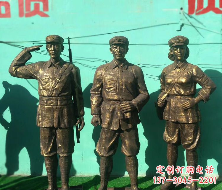 张掖铜雕八路军战士雕塑