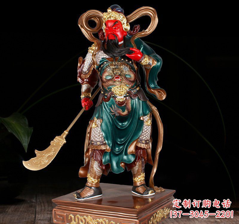 张掖铜雕彩绘关公