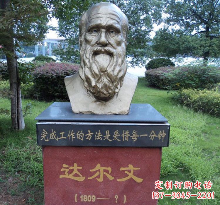 张掖铜雕达尔文头像雕塑