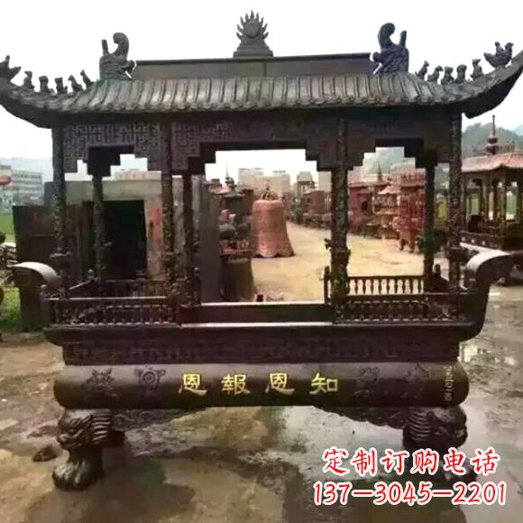 张掖铜雕纯铜香炉
