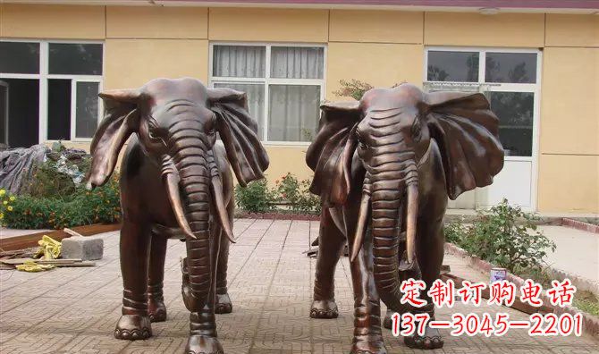 张掖铜雕大象公司门口动物雕塑