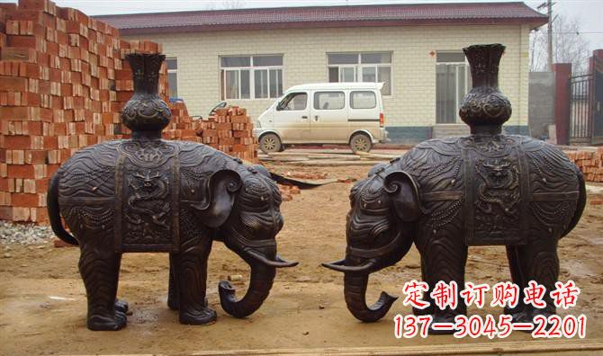 张掖铜雕大象公园动物雕塑