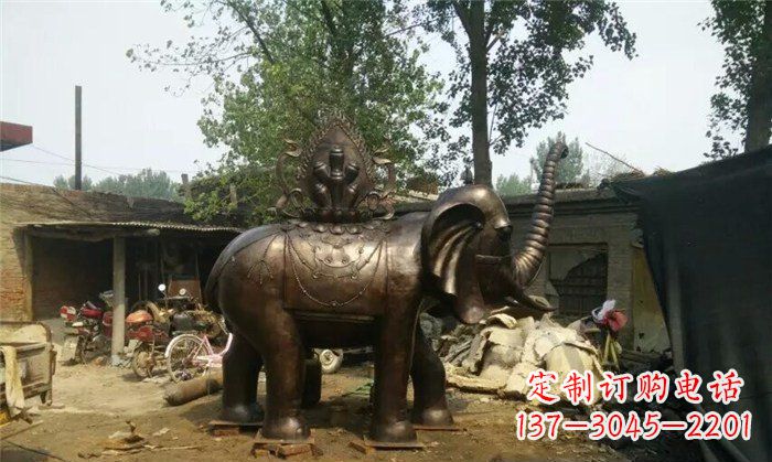 张掖铜雕大象平安吉祥公园动物雕塑