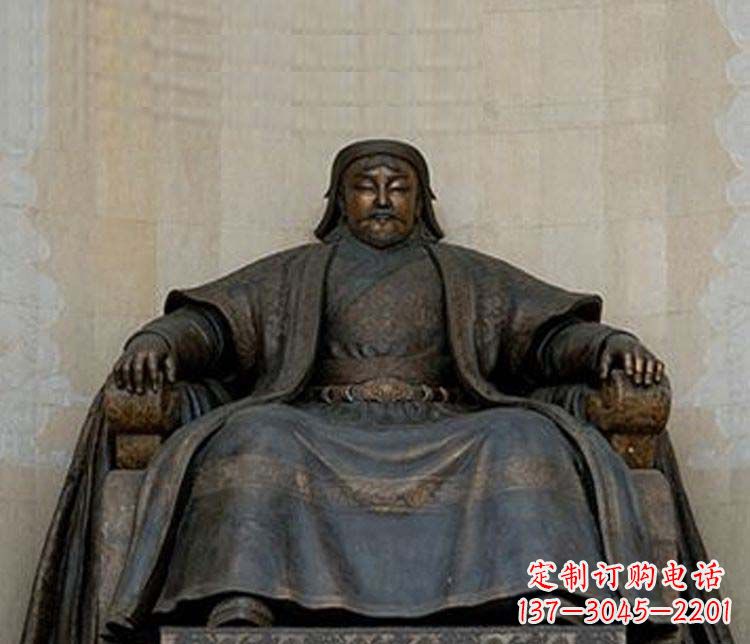 张掖铜雕大型成吉思汗雕塑