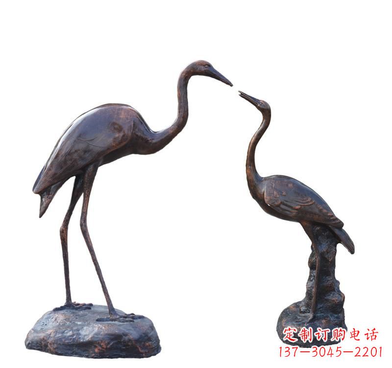 张掖铜雕动物仙鹤