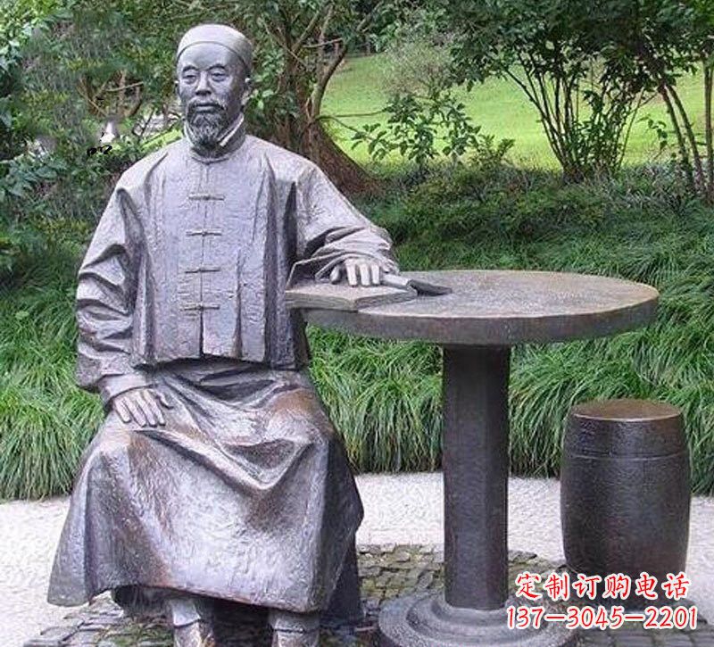 张掖铜雕古代名人李鸿章雕塑