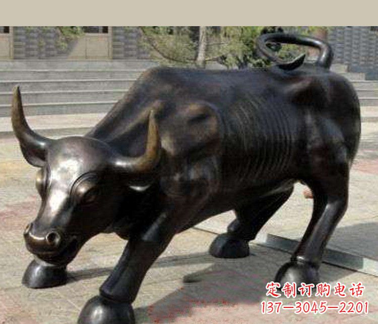 张掖铜雕广场华尔街动物牛