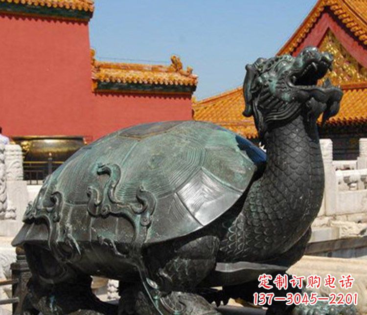 张掖铜雕广场龙龟动物雕塑