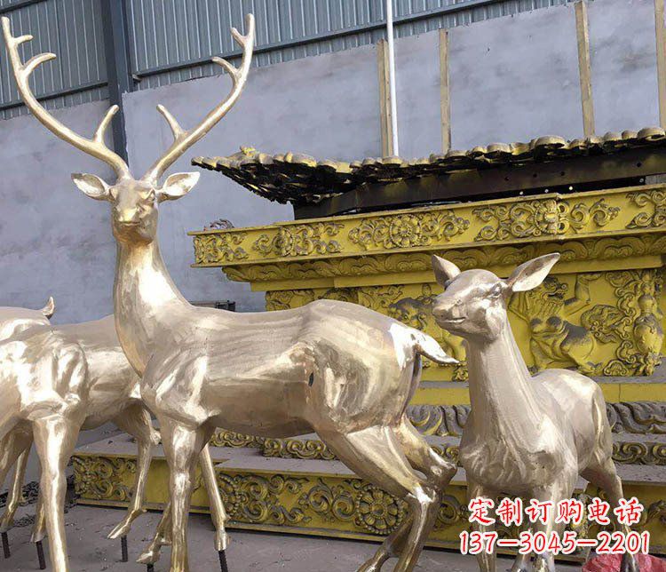 张掖铜雕户外动物小鹿雕塑