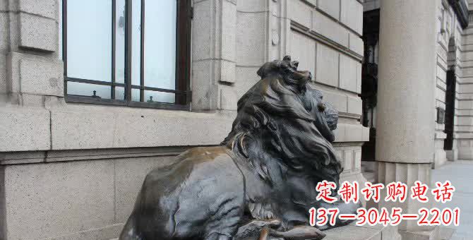 张掖铜雕汇丰卧姿狮子
