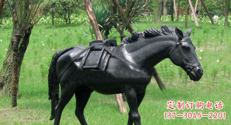 张掖铜雕马公园动物雕塑 (2)