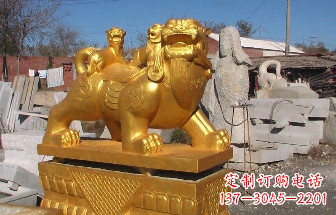张掖铜雕母子貔貅