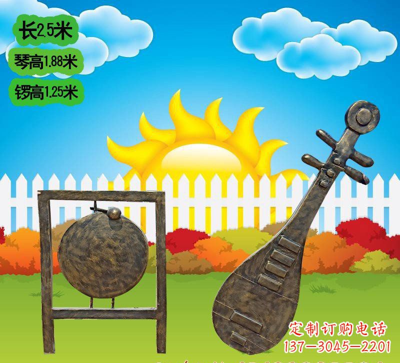 张掖铜雕琵琶雕塑