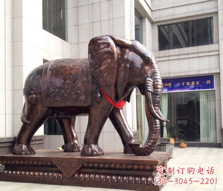 张掖铜雕企业招财大象