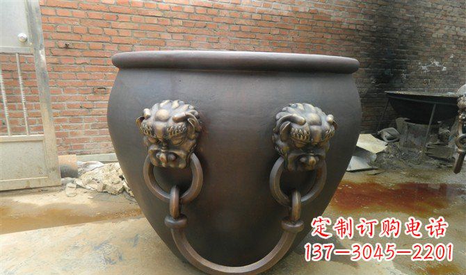 张掖铜雕水缸寺庙景观雕塑_2