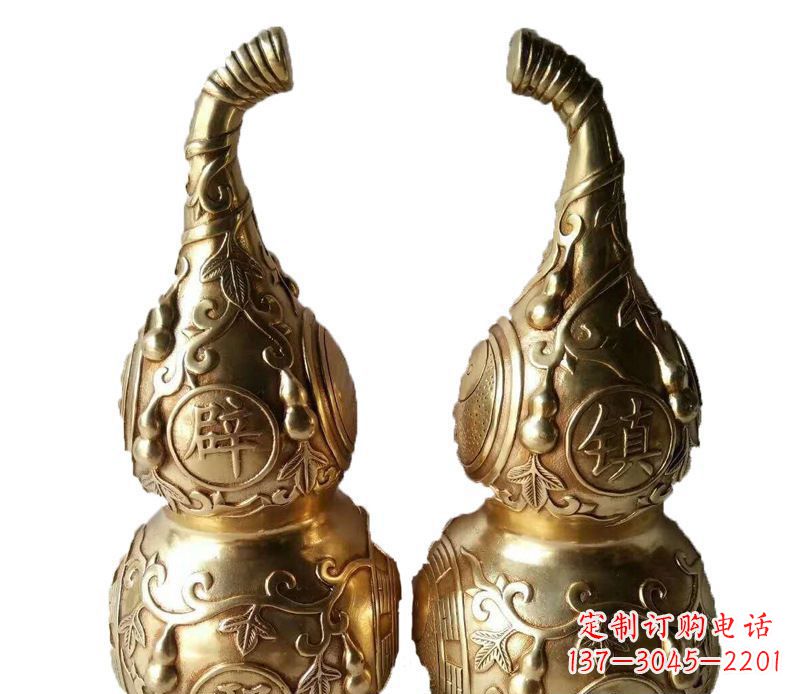 张掖铜雕寺庙平安葫芦雕塑