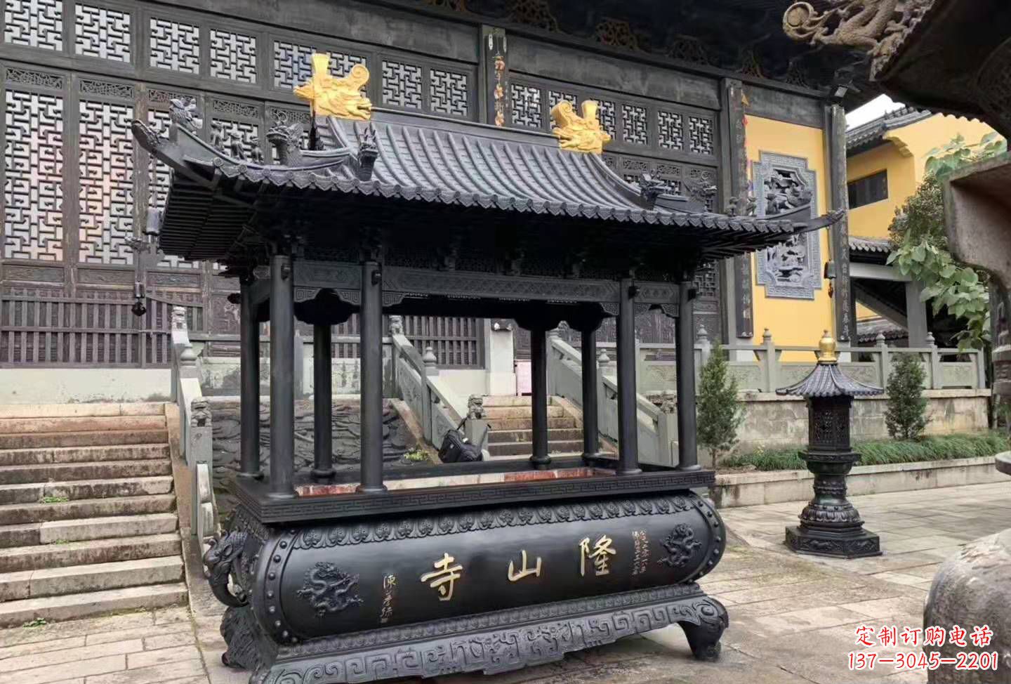 张掖铜雕香炉寺庙景观户外摆件