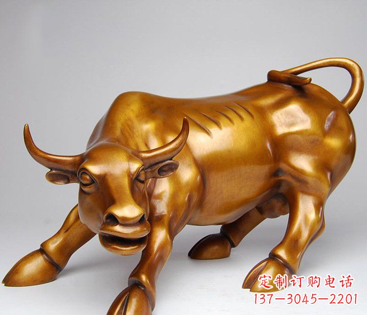 张掖铜雕小区动物牛摆件 (2)