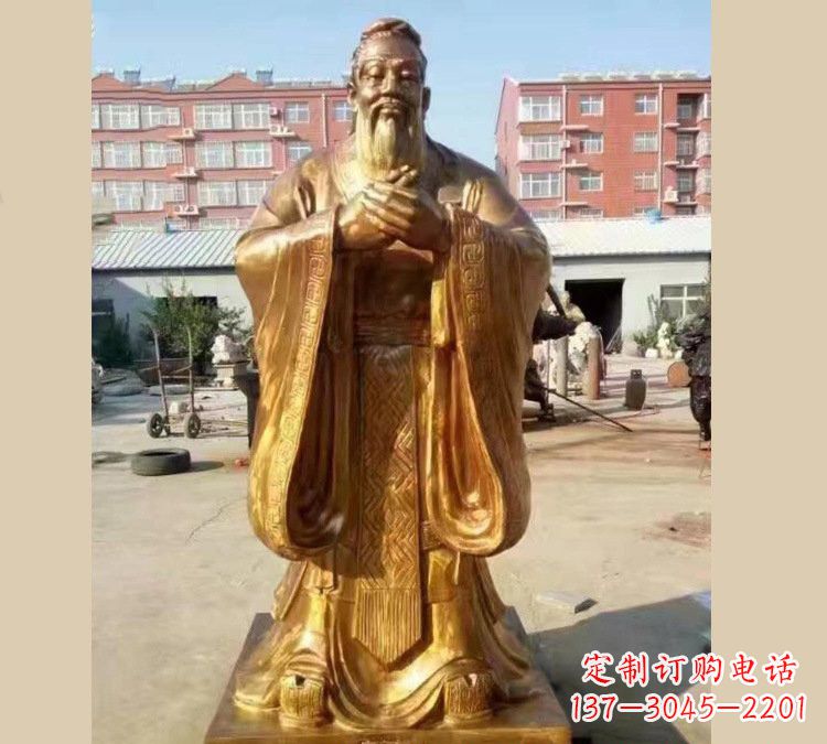 张掖铜雕校园孔子