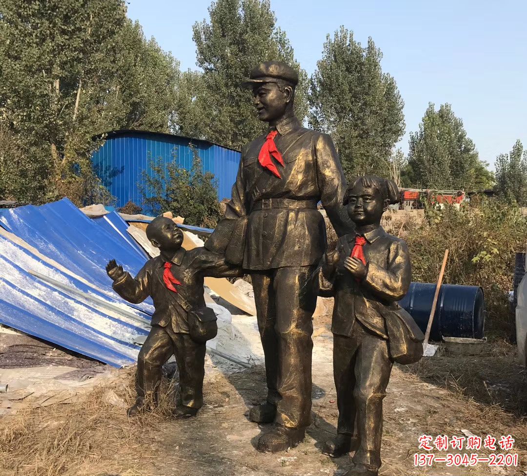 张掖铜雕校园雷锋雕塑