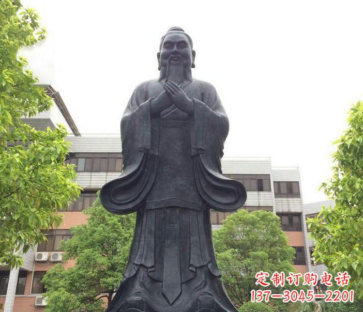 张掖铜雕学校孔子圣人雕塑摆件