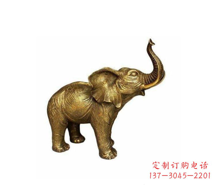 张掖铜雕园林动物小象雕塑