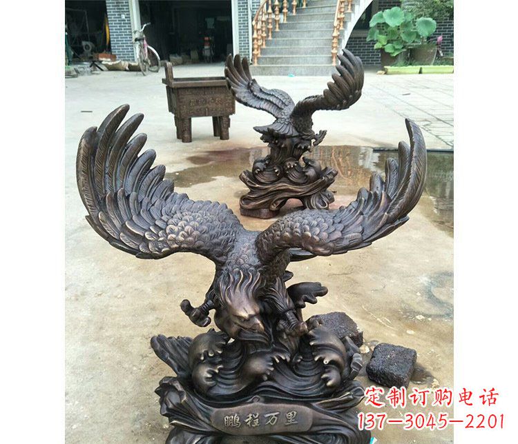 张掖铜雕园林飞鹰动物雕塑