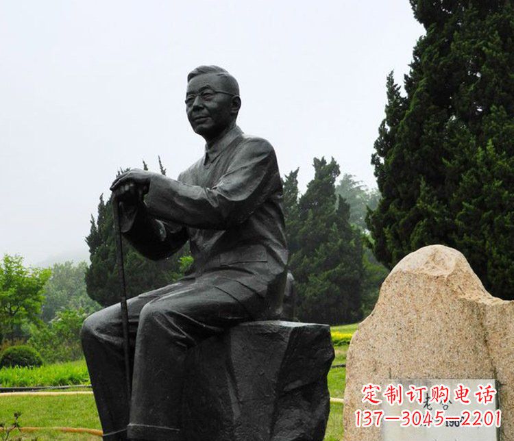 张掖铜雕园林老舍人物雕塑