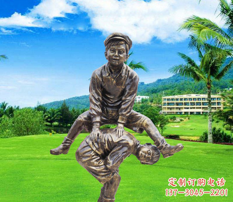 张掖铜雕园林玩游戏儿童雕塑