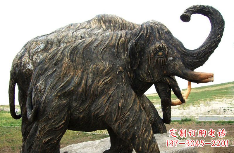 张掖铜雕长毛象动物雕塑