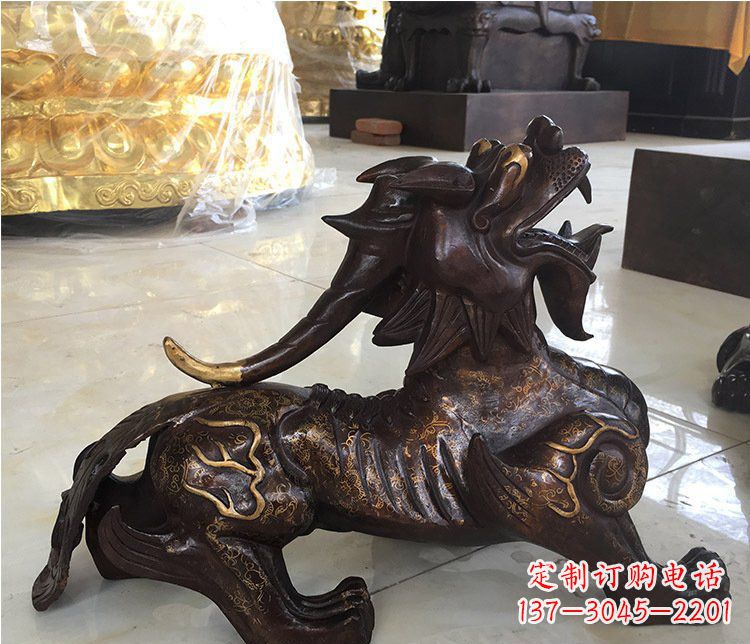 张掖铜雕招财辟邪貔貅雕塑摆件