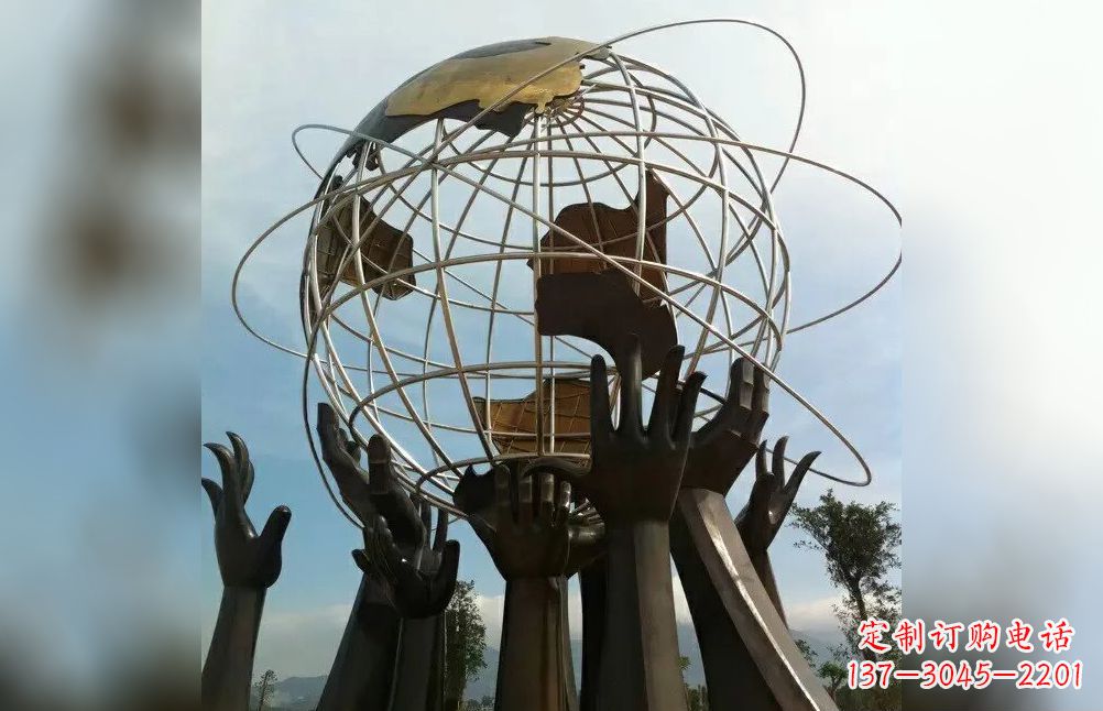 张掖托起地球不锈钢雕塑