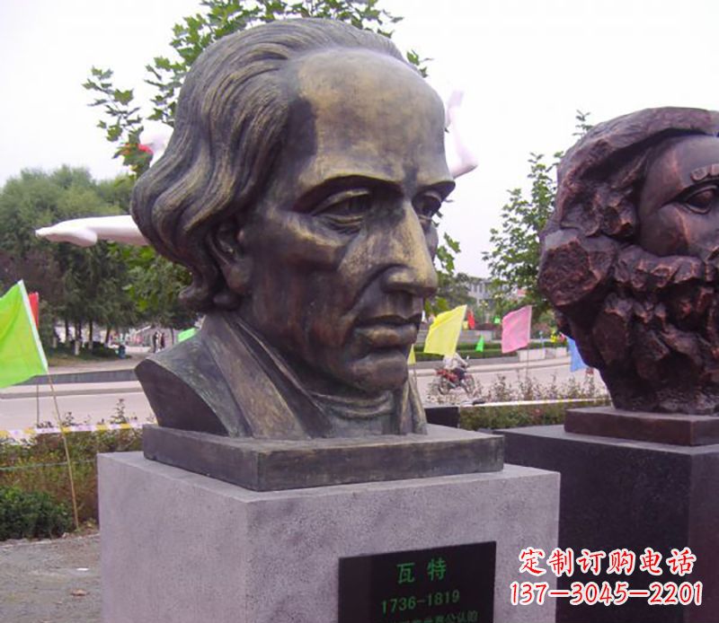 张掖瓦特胸像名人铜雕