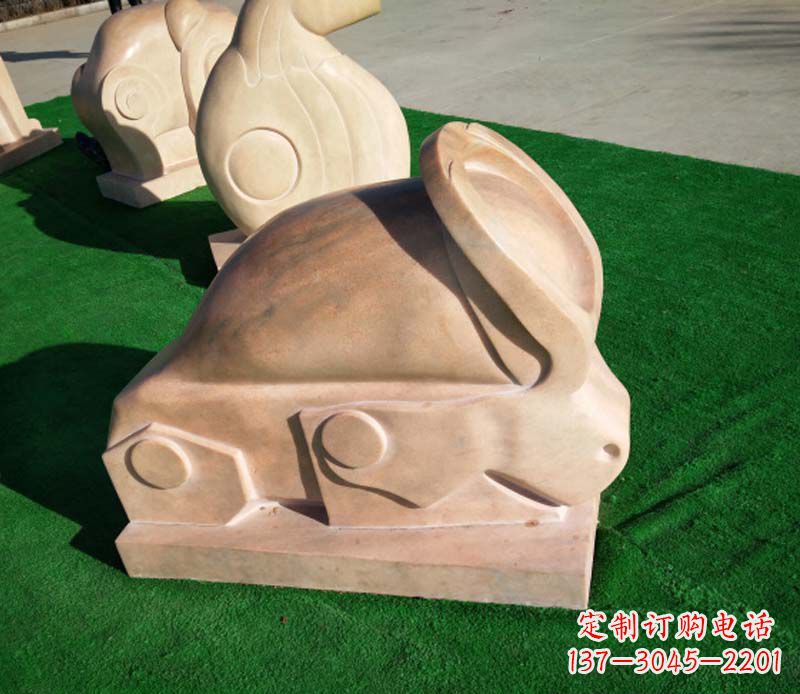张掖晚霞红抽象十二生肖石雕