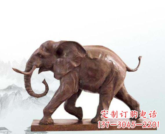 张掖晚霞红大象公园动物石雕