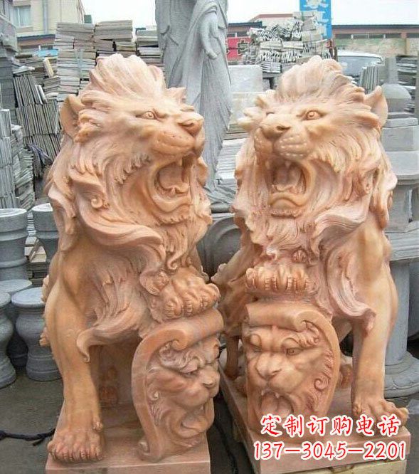 张掖晚霞红盾牌欧式狮子