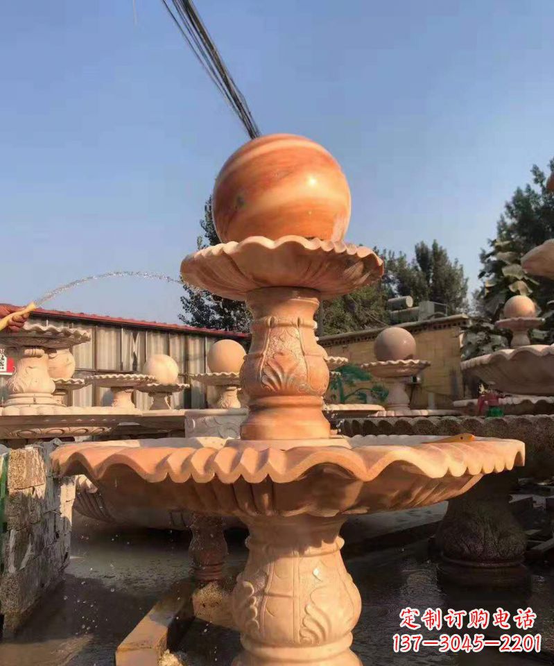 张掖晚霞红风水球雕塑别墅庭院景观雕塑