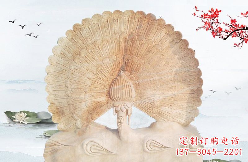 张掖晚霞红孔雀雕塑