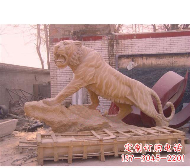 张掖晚霞红老虎石雕 (2)