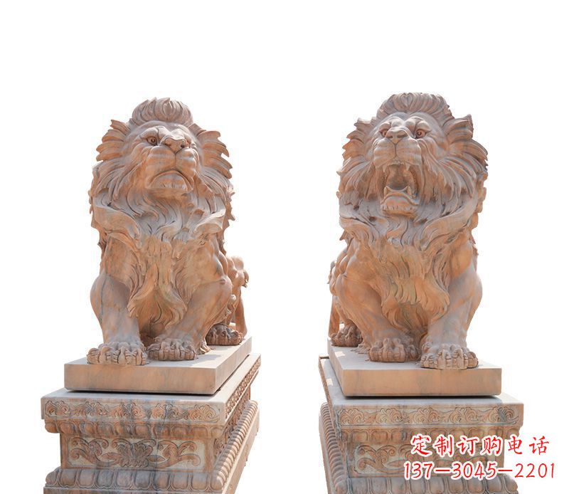 张掖晚霞红欧式狮子雕塑