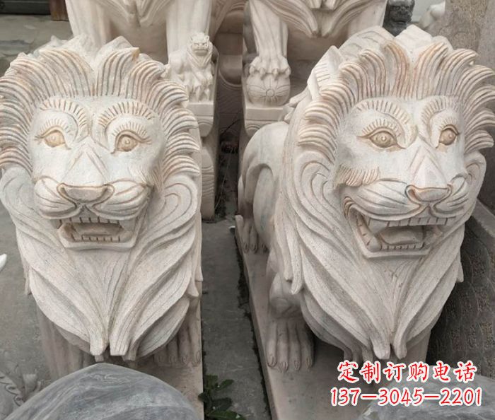 张掖晚霞红欧式狮子石雕 (2)